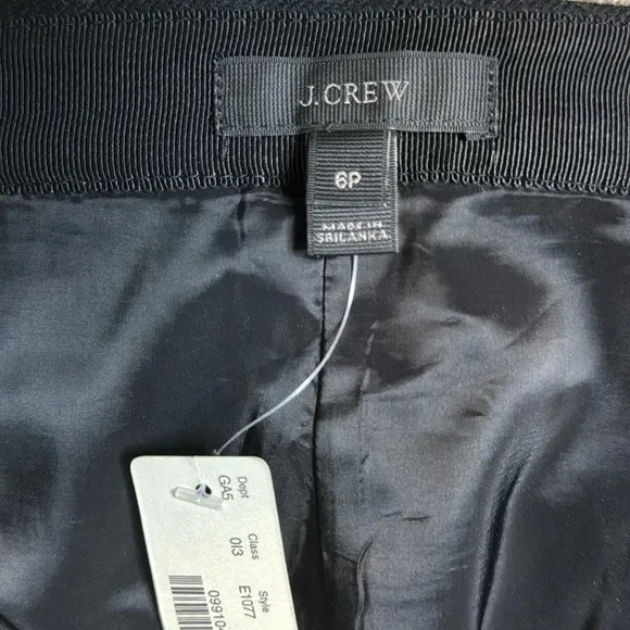 J.CREW  ZIPPER FRONT BLACK WOOL PENCIL MIDI SKIRT 6P **NWT**