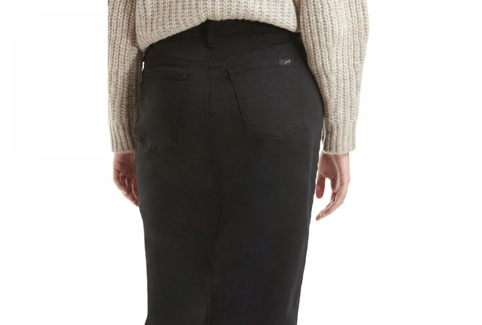 Jen7 Women's Front-Split Pencil Skirt 7G908353 Black 6