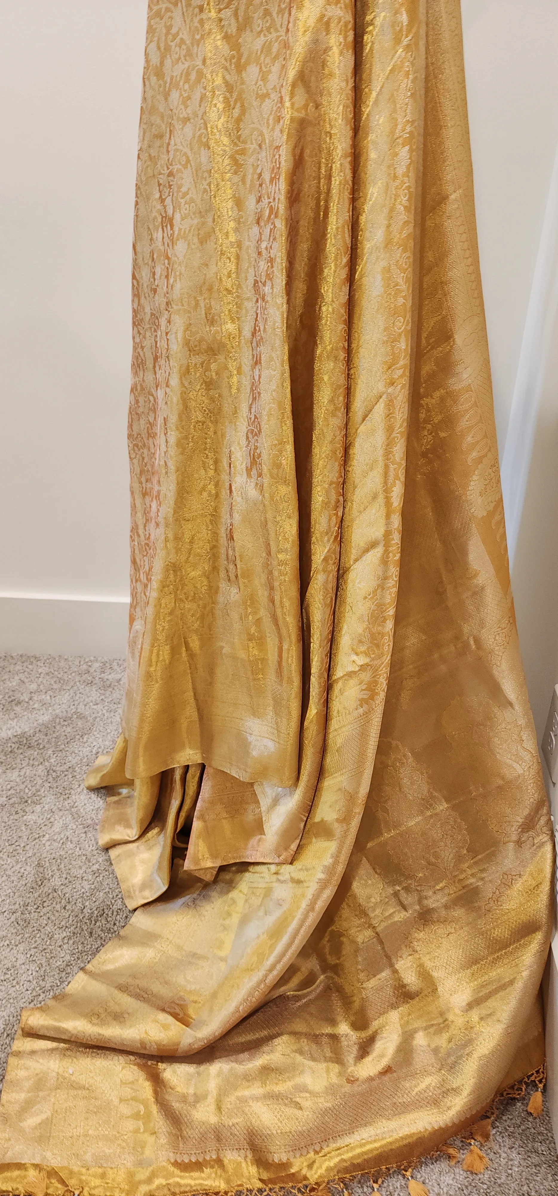 Kanchi Silk in Gold W/ Custom Blouse
