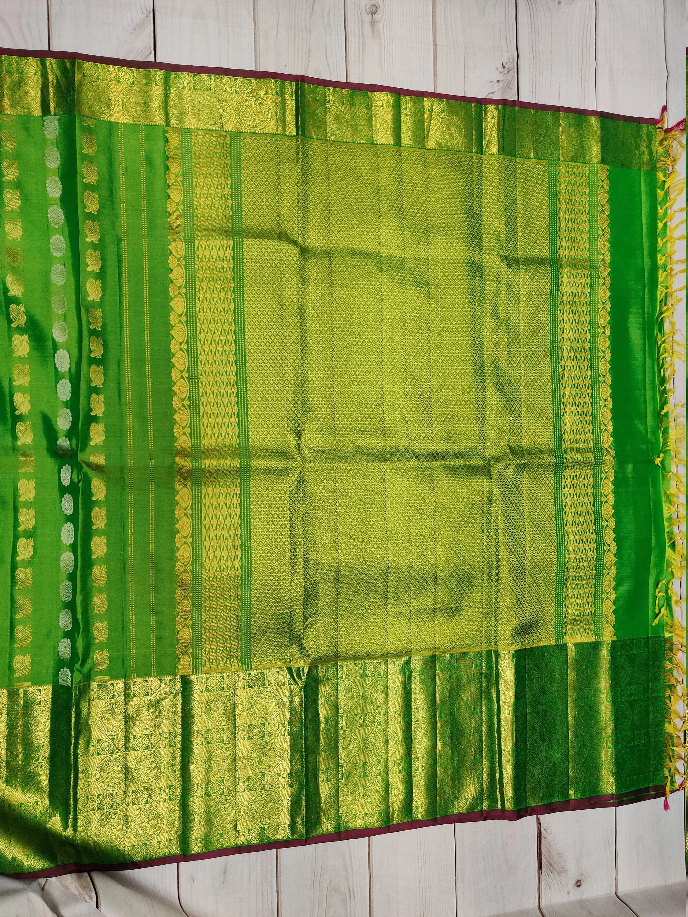 Kanchivaram saree stitched blouse green saree pink blouse silk saree traditional saree handloom sare pure silk saree maggam work blouse