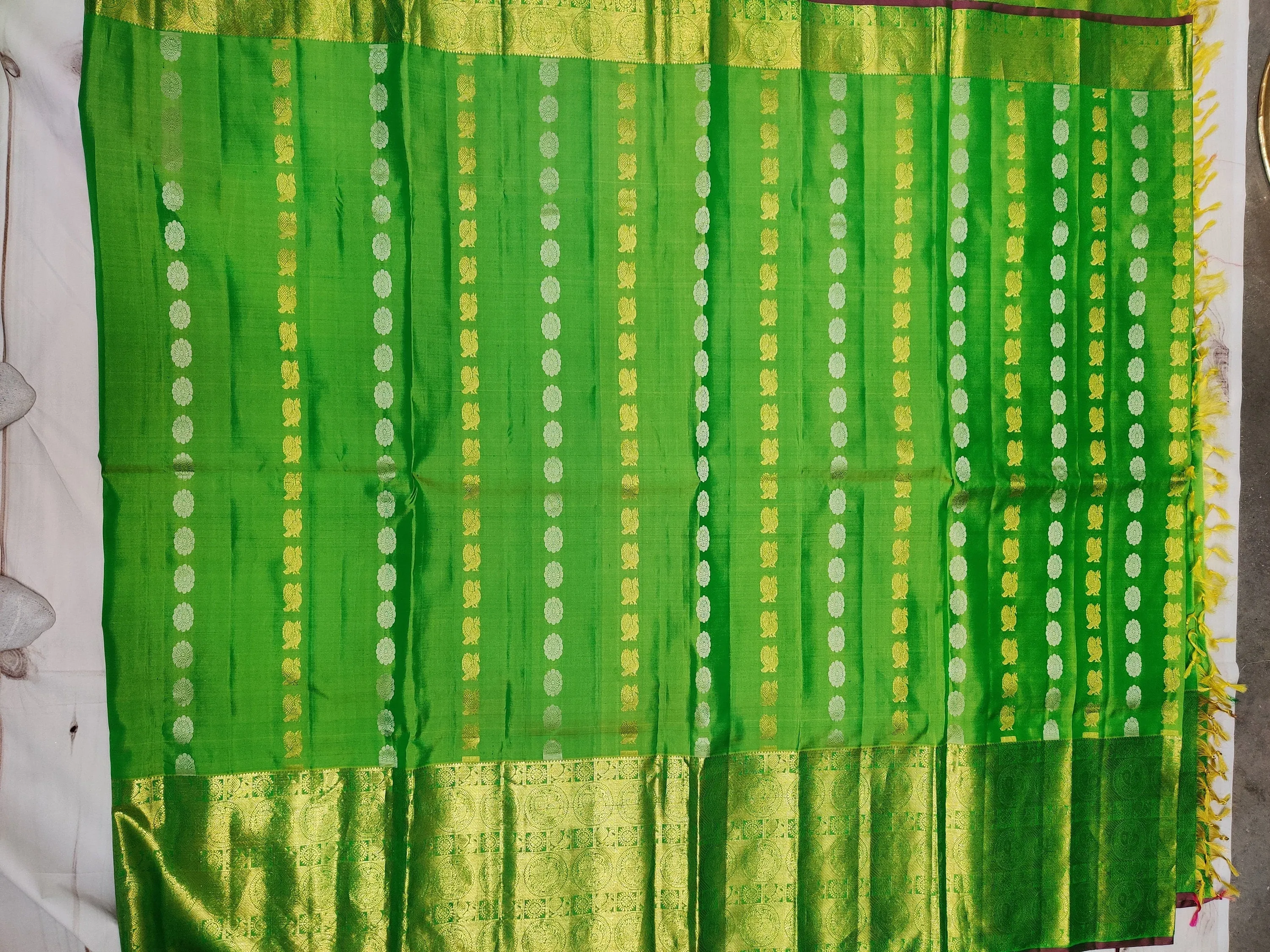 Kanchivaram saree stitched blouse green saree pink blouse silk saree traditional saree handloom sare pure silk saree maggam work blouse