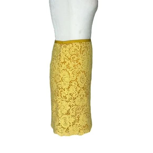 Karen Millen Yellow Floral Lace Mini Skirt - 2
