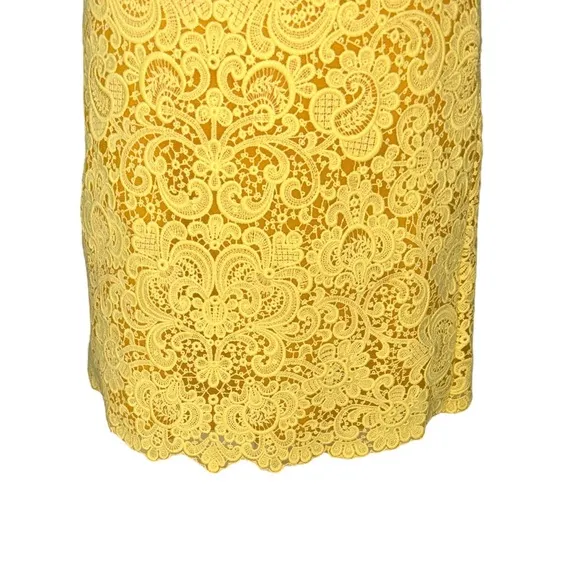 Karen Millen Yellow Floral Lace Mini Skirt - 2
