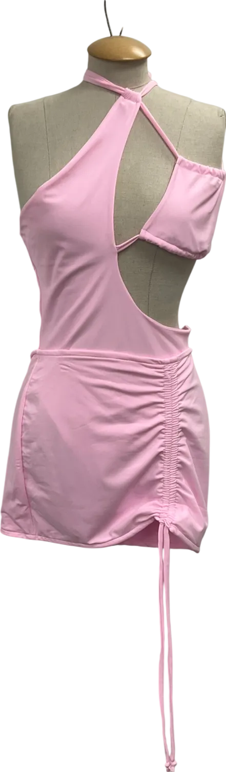 Kasela Pink Cut Out Swimsuit And Ruched Mini Skirt UK L