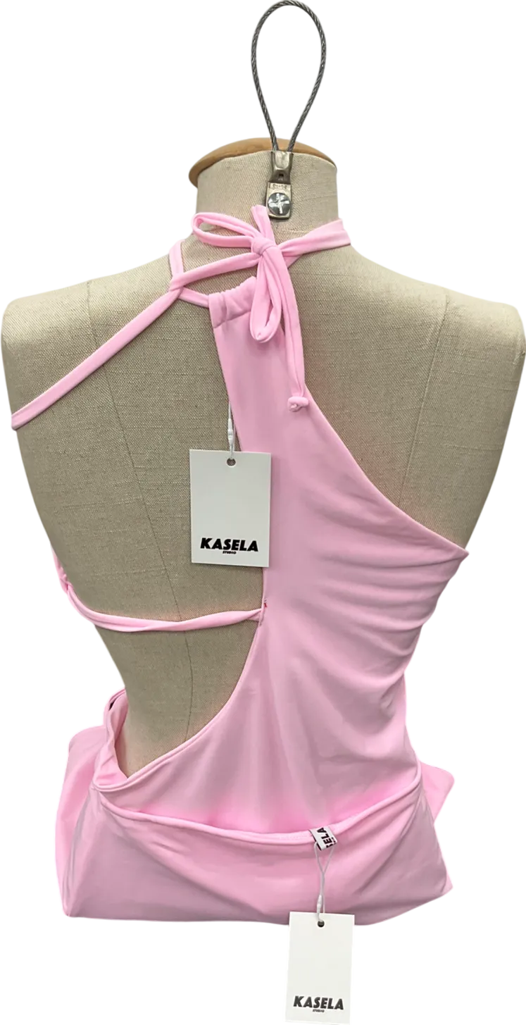 Kasela Pink Cut Out Swimsuit And Ruched Mini Skirt UK L