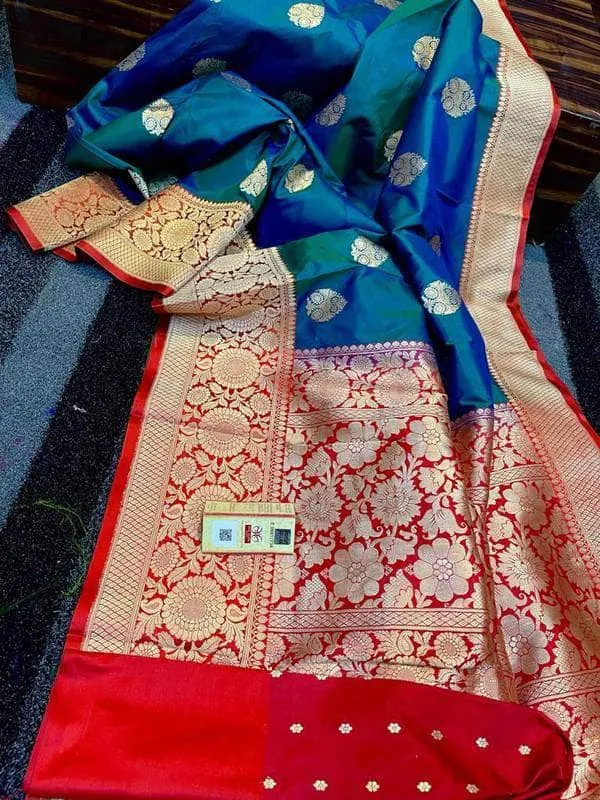 Katan Silk Saree with Antique Zari Work