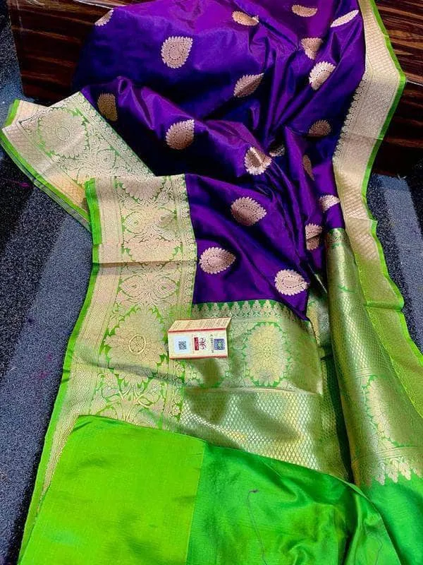 Katan Silk Saree with Antique Zari Work
