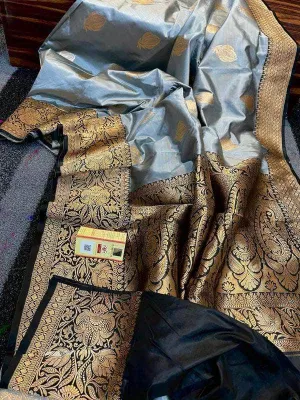 Katan Silk Saree with Antique Zari Work