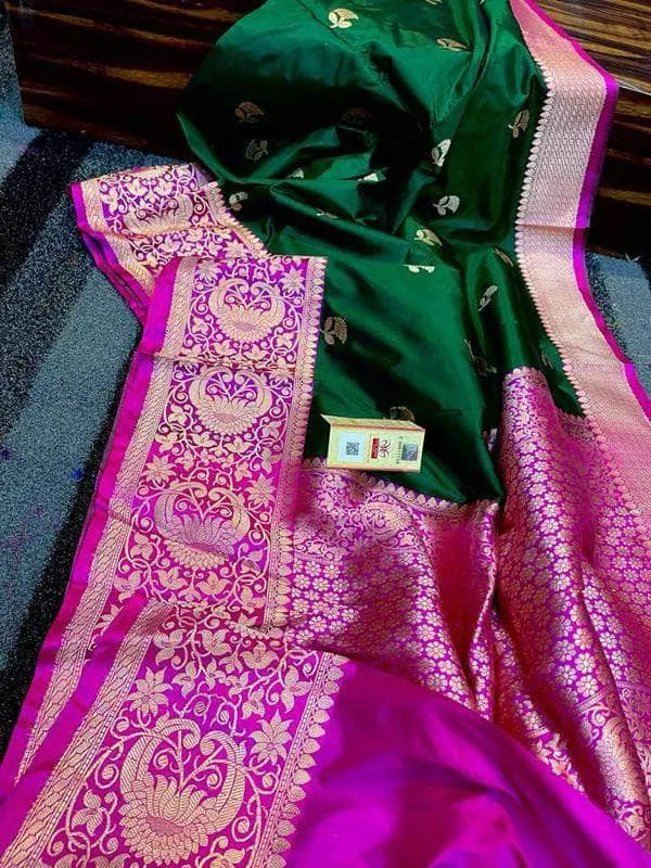 Katan Silk Saree with Antique Zari Work