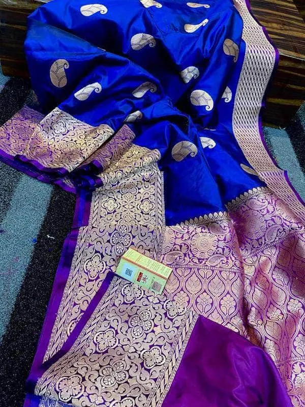 Katan Silk Saree with Antique Zari Work