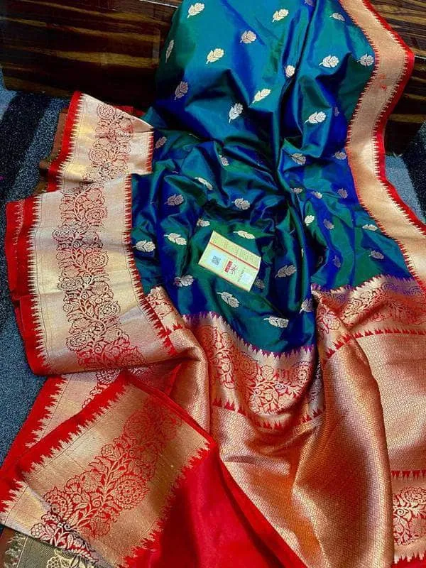 Katan Silk Saree with Antique Zari Work