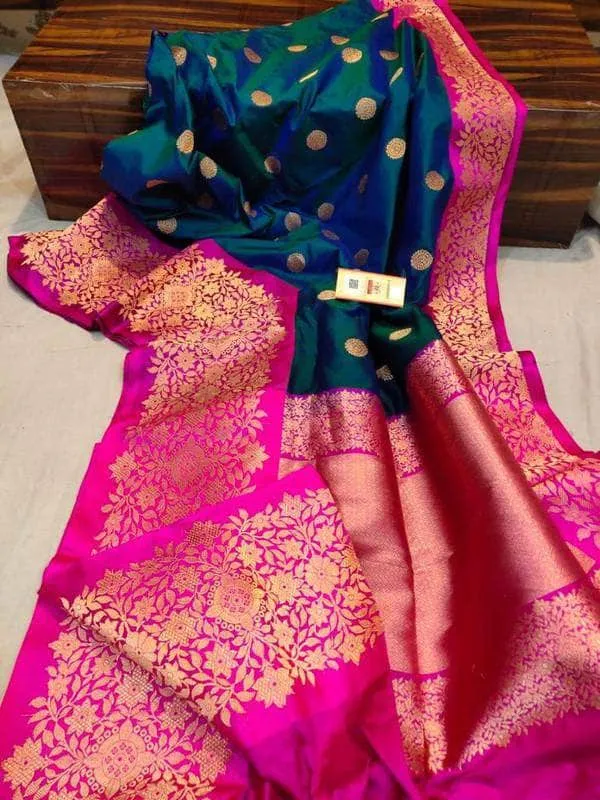 Katan Silk Saree with Antique Zari Work