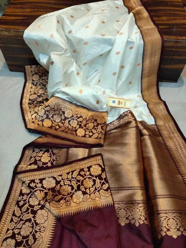 Katan Silk Saree with Antique Zari Work