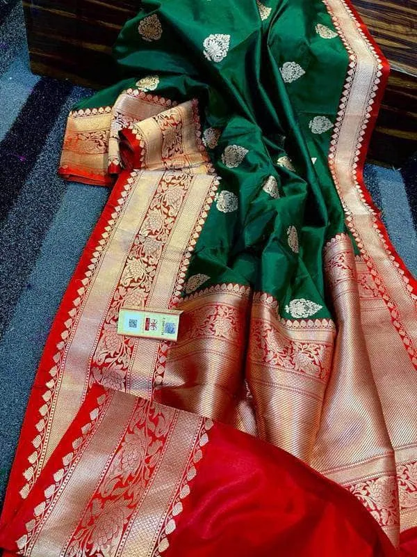 Katan Silk Saree with Antique Zari Work