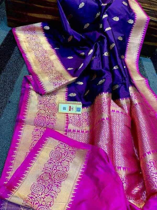 Katan Silk Saree with Antique Zari Work