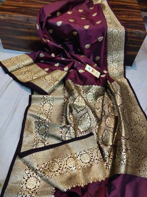Katan Silk Saree with Antique Zari Work