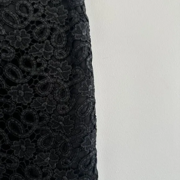 Kate Spade Black Crochet Lined Judy Lace Pencil Skirt Size 6