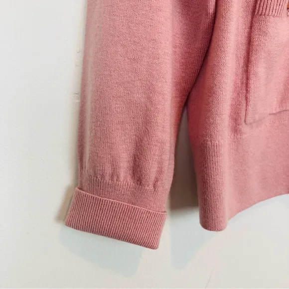 Kate Spade wool blend pale pink turtleneck sweater w/ front pockets. Medium