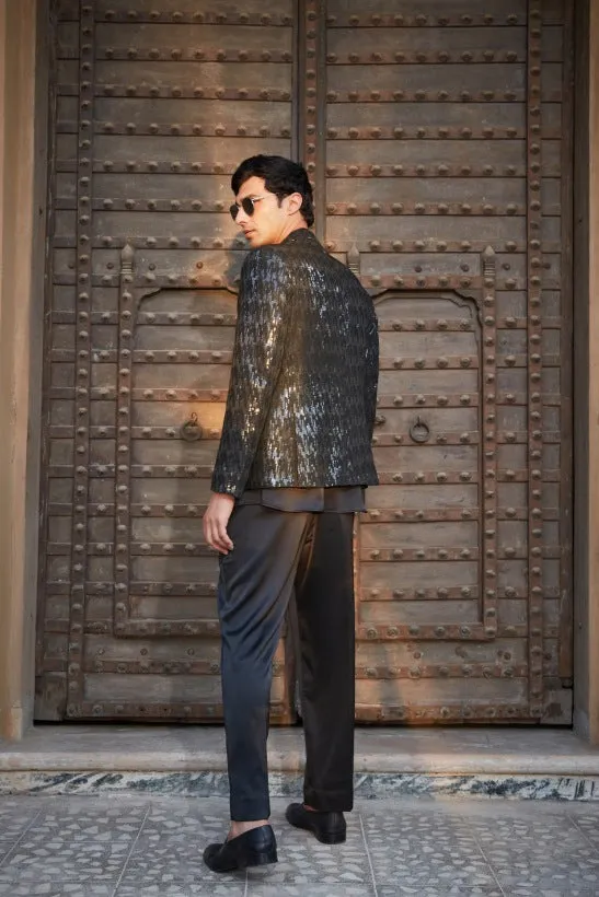 Keith- Black Chikankari Indo Western Set