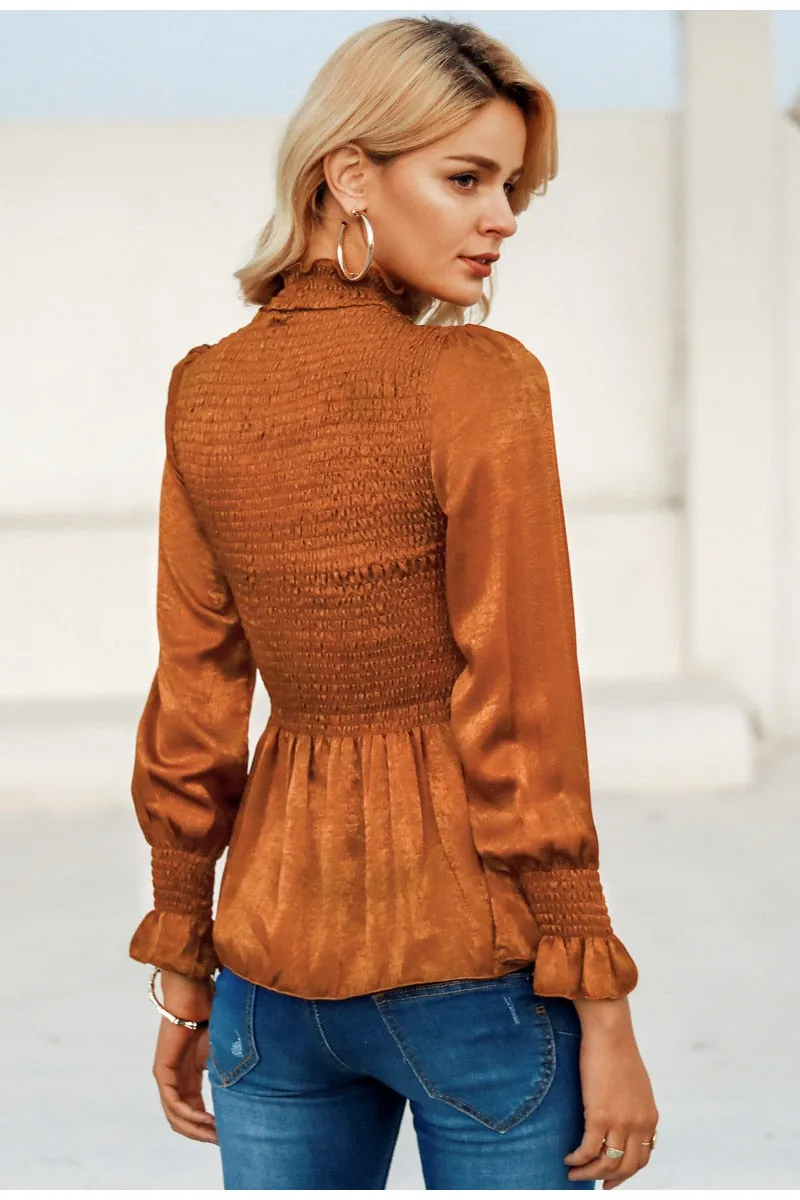 Kind Day Ruffle Blouse - Orange