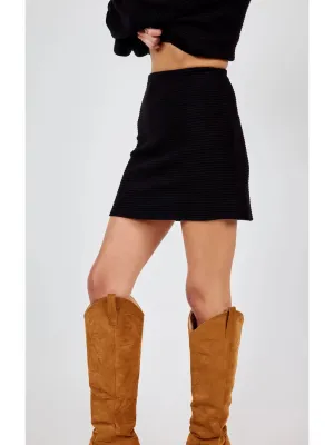 Knit Mini Skirt {Black}