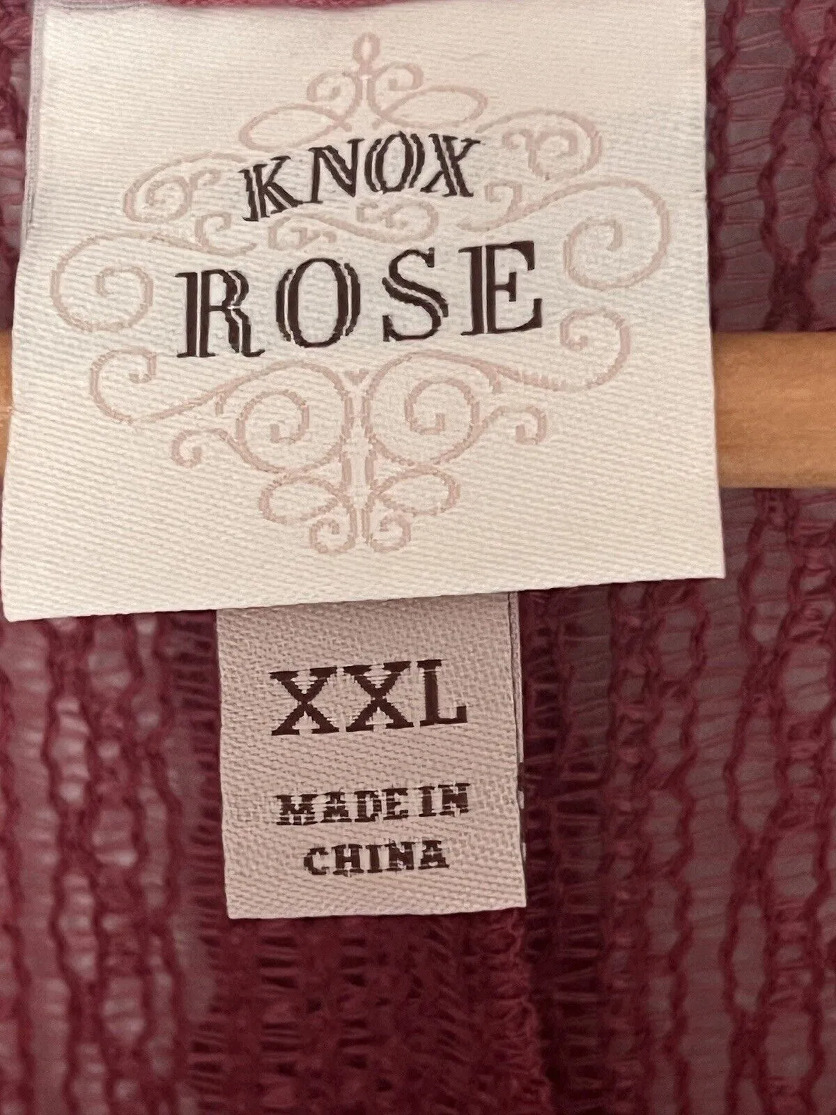 KNOX ROSE Fuchsia Flowy Top Sz XXL Lace Ruffle Flared Long Sleeves Blouse