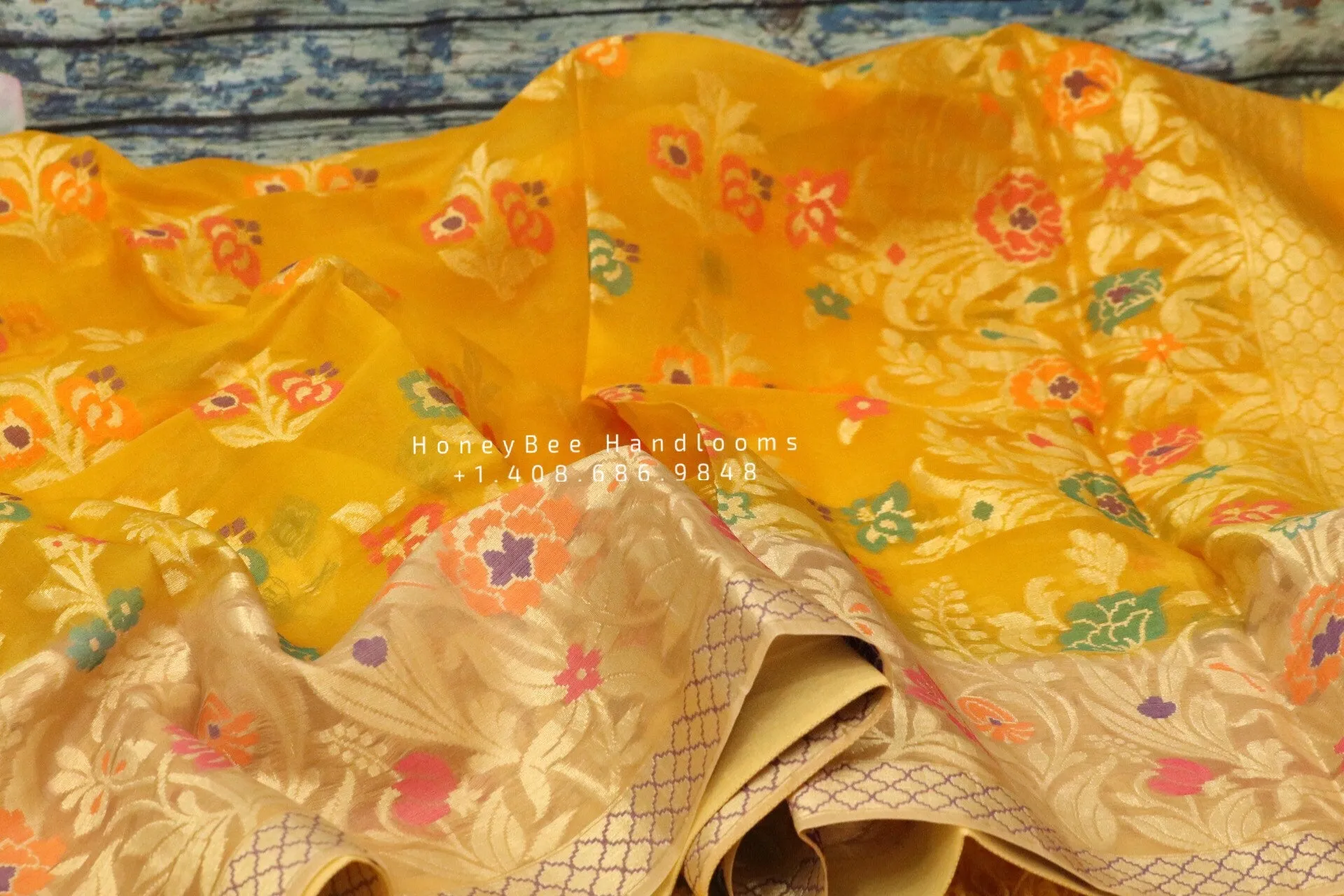 Kora banaras Sarees online,South Indian Sarees,Pure Silk Sarees,banaras Saree, pattu saree,Zari saree,yellow saree - NIHIRA