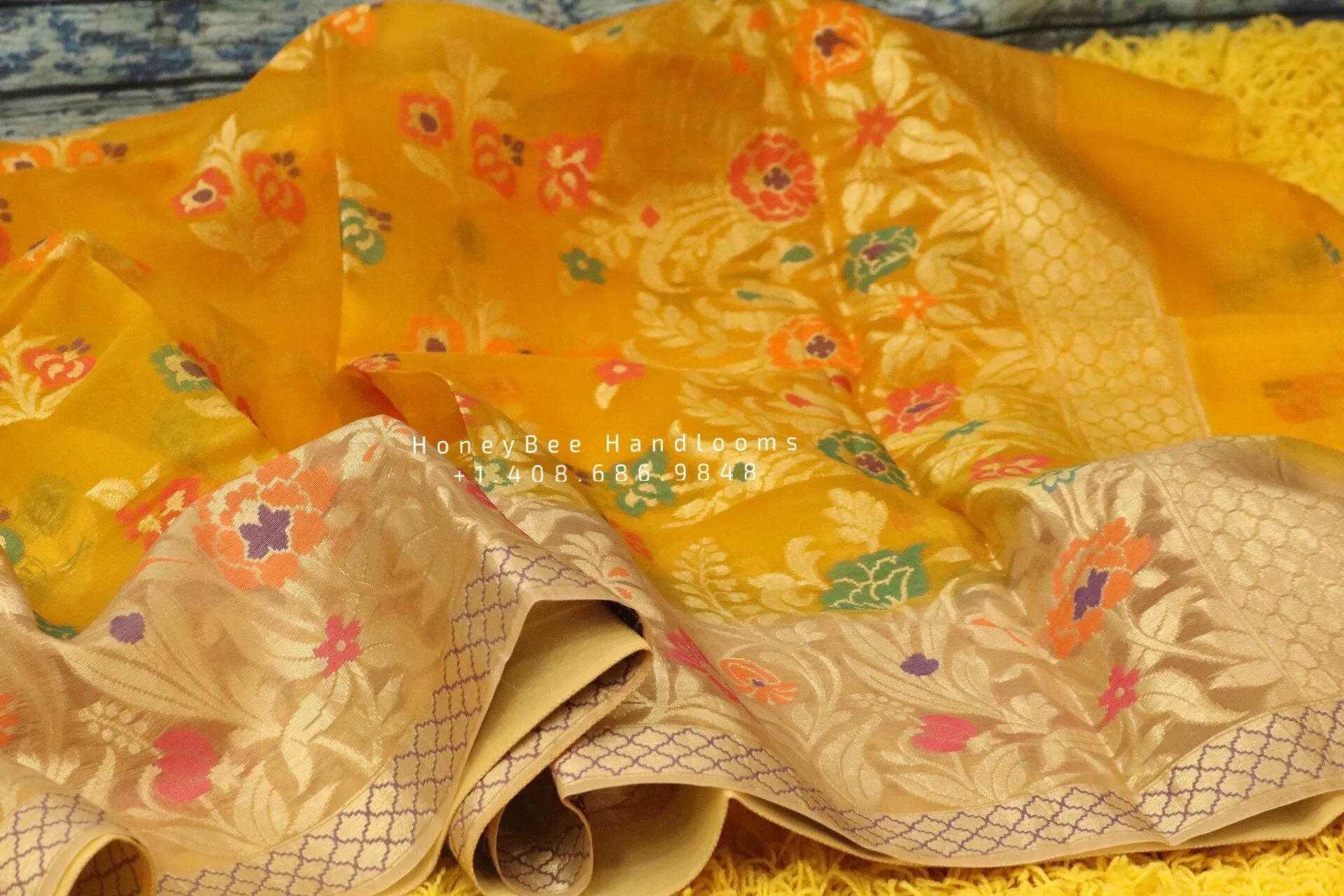 Kora banaras Sarees online,South Indian Sarees,Pure Silk Sarees,banaras Saree, pattu saree,Zari saree,yellow saree - NIHIRA