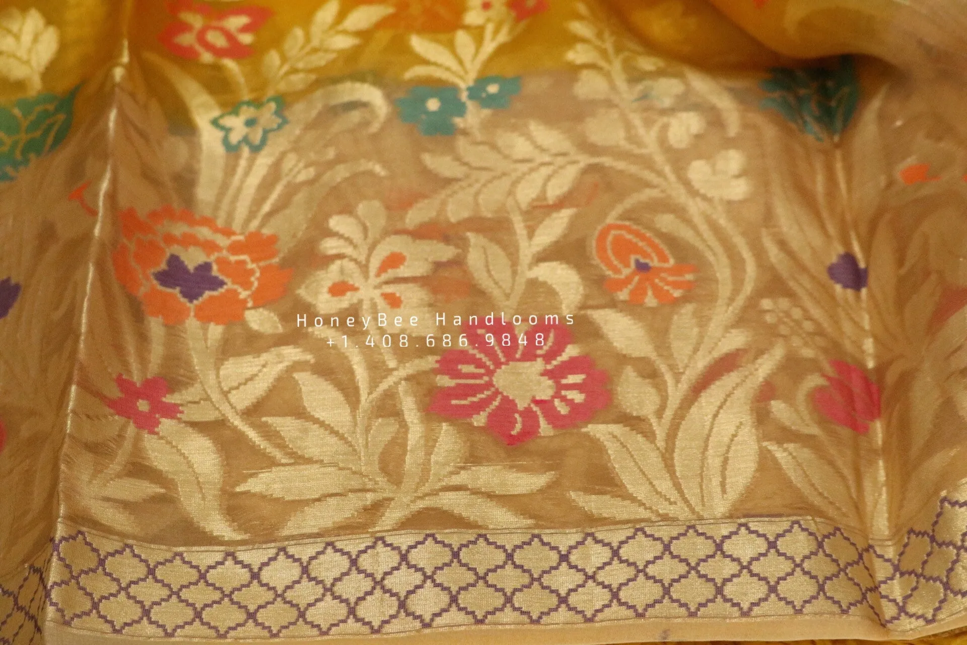 Kora banaras Sarees online,South Indian Sarees,Pure Silk Sarees,banaras Saree, pattu saree,Zari saree,yellow saree - NIHIRA