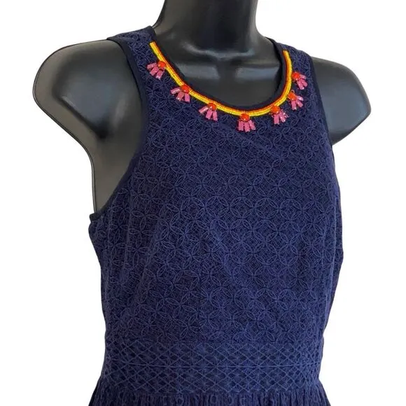 Label by Ritu Kumar Beaded Embroidered Sleeveless Fit Flare Dress Sz XS