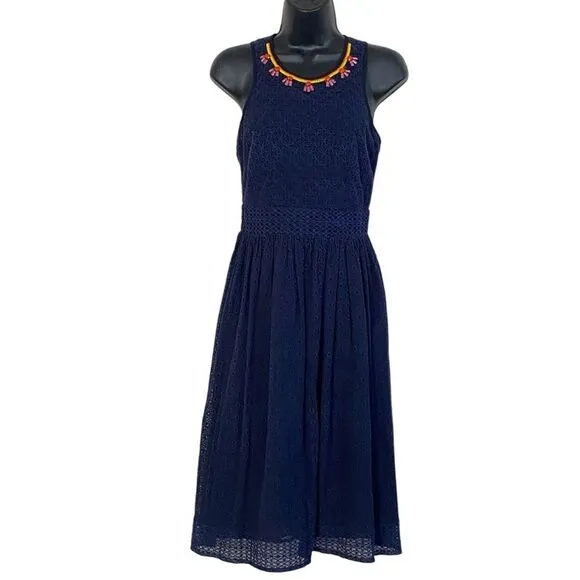 Label by Ritu Kumar Beaded Embroidered Sleeveless Fit Flare Dress Sz XS