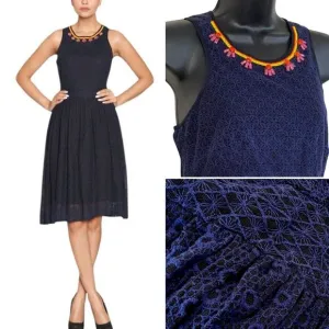 Label by Ritu Kumar Beaded Embroidered Sleeveless Fit Flare Dress Sz XS