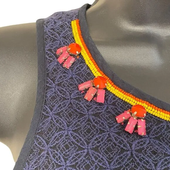 Label by Ritu Kumar Beaded Embroidered Sleeveless Fit Flare Dress Sz XS