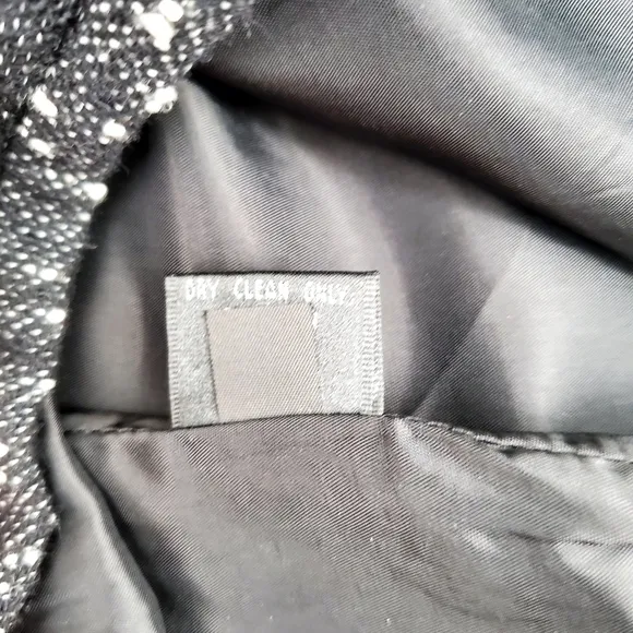 Lafayette 148 New York Virgin Wool Mix Black / White Tweed Pencil Skirt