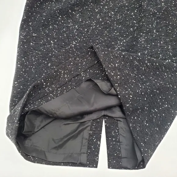Lafayette 148 New York Virgin Wool Mix Black / White Tweed Pencil Skirt