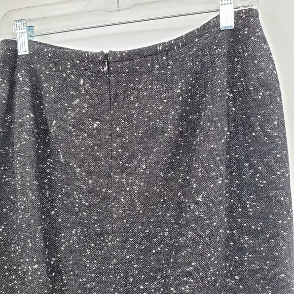 Lafayette 148 New York Virgin Wool Mix Black / White Tweed Pencil Skirt