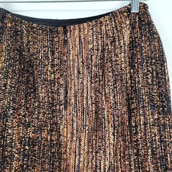 Lafayette 148 New York Wool Mix Brown Black Tweed Pencil Skirt