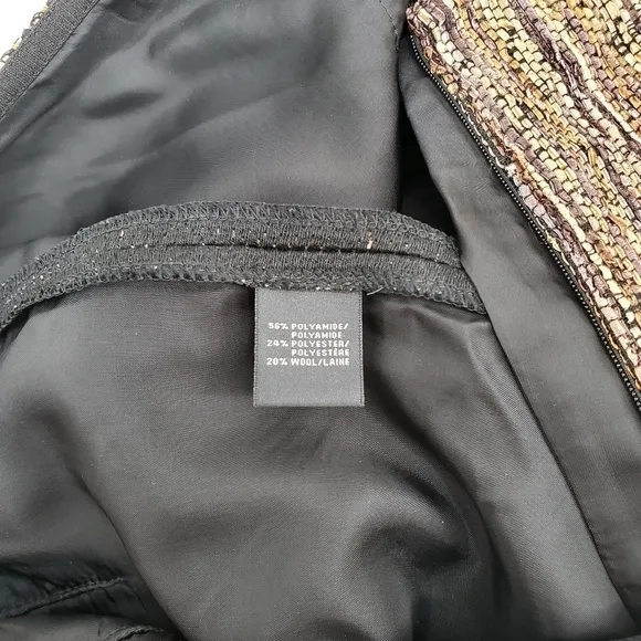 Lafayette 148 New York Wool Mix Brown Black Tweed Pencil Skirt