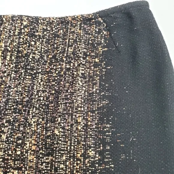 Lafayette 148 New York Wool Mix Brown Black Tweed Pencil Skirt