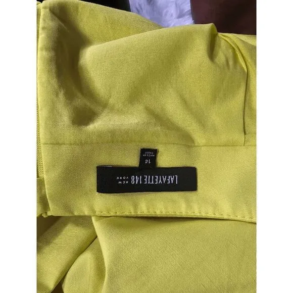 Lafayette 48 Yellow Pencil Skirt Size 14