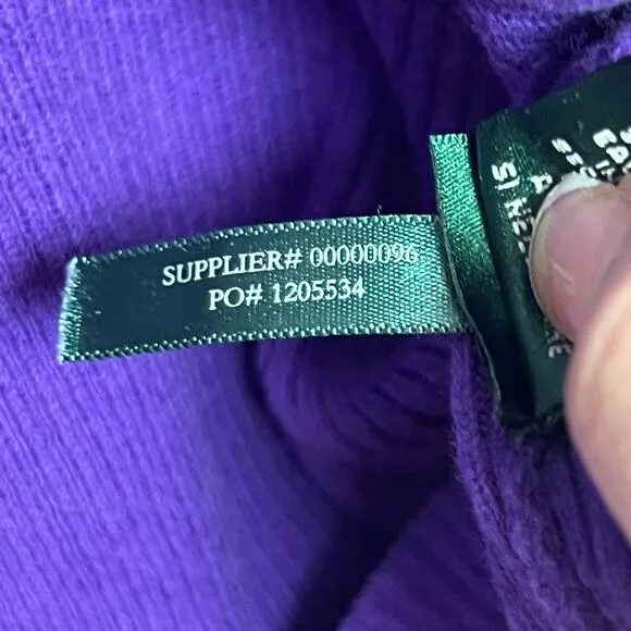Lauren Ralph Lauren  Purple Ribbed Turtleneck Sweater XL