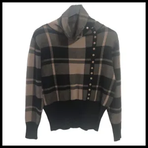 LAVENA NWOT Plaid Turtleneck Sweater