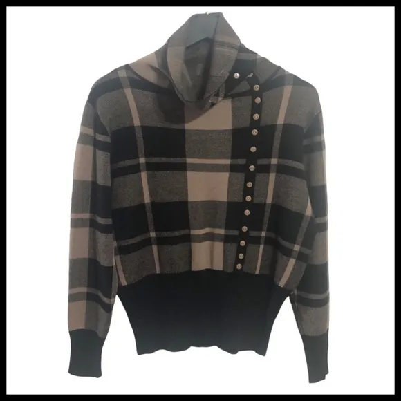 LAVENA NWOT Plaid Turtleneck Sweater