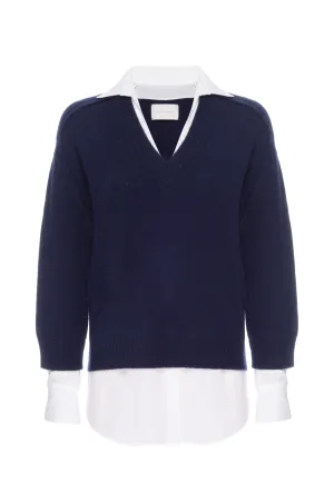 Layered V-Neck Pullover