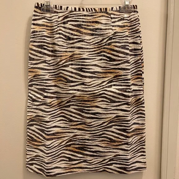 Le Superbe Zebra Sequin Pencil Skirt