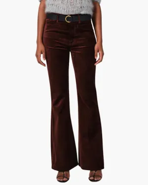 LILAH FLARE WITH WELT POCKET VELVET IN CHOCOLATE MILK