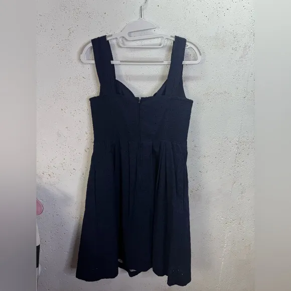 Lilly Pulitzer Cyndi Eyelet Fit Flare Dress Navy Blue Size 10 Summer Lace