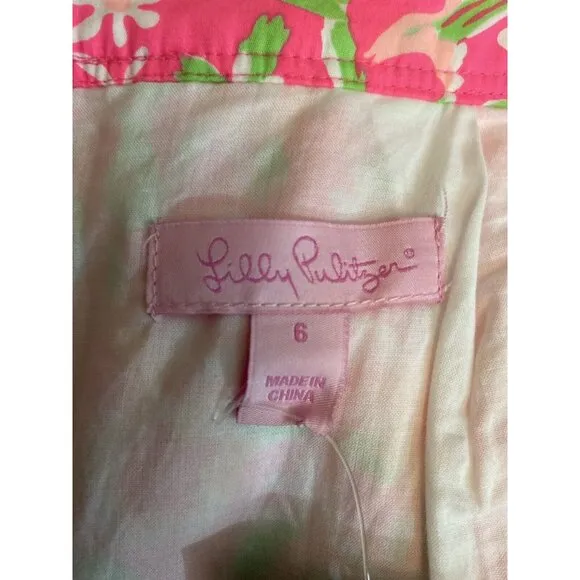 Lilly Pulitzer Pencil Thyme Skirt Fiesta Pink Everything Nice Size 6 Floral $128