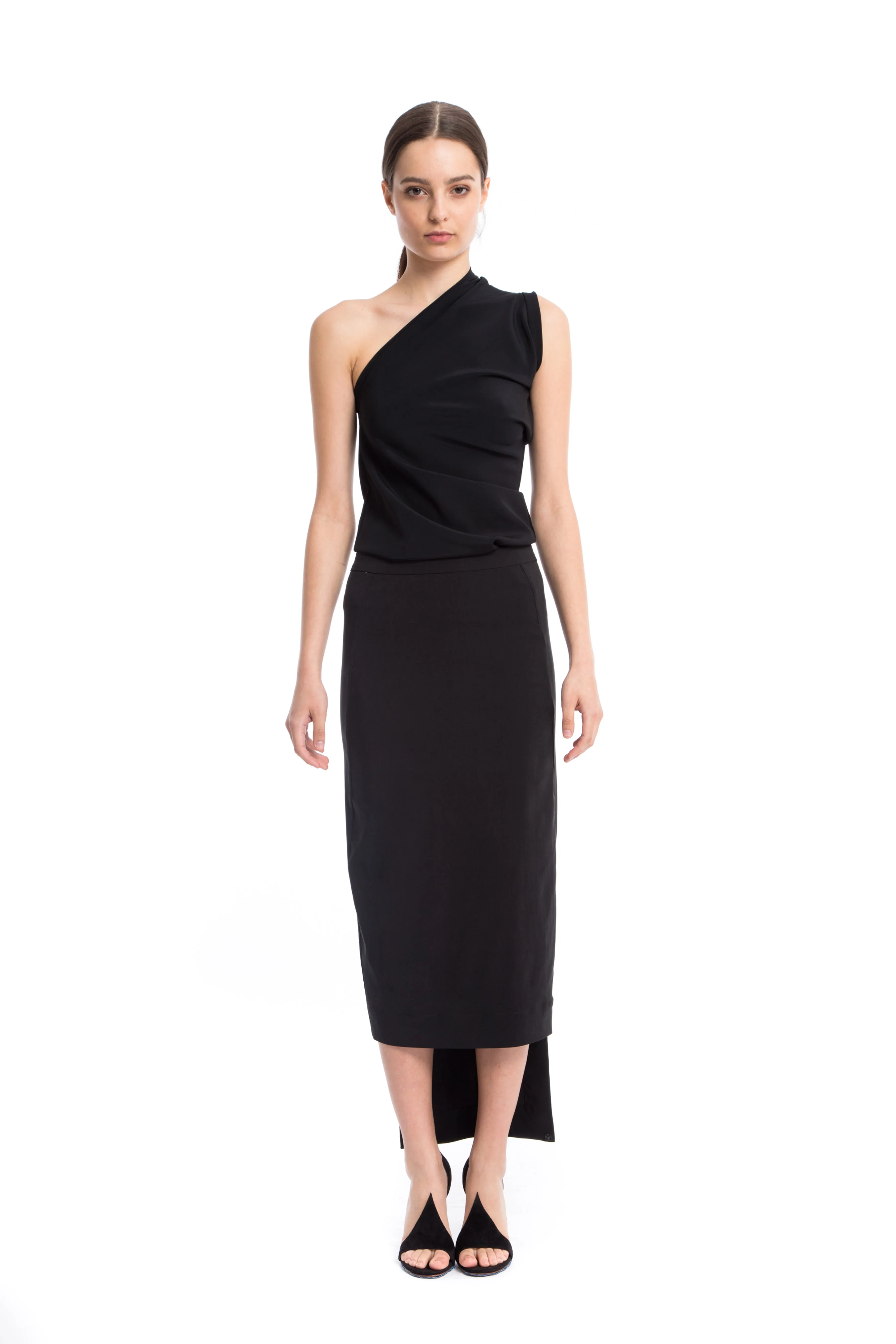 Linnea Black Midi Adjustable Skirt
