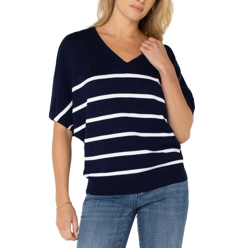 Liverpool Short Sleeve Dolman V-Neck Sweater